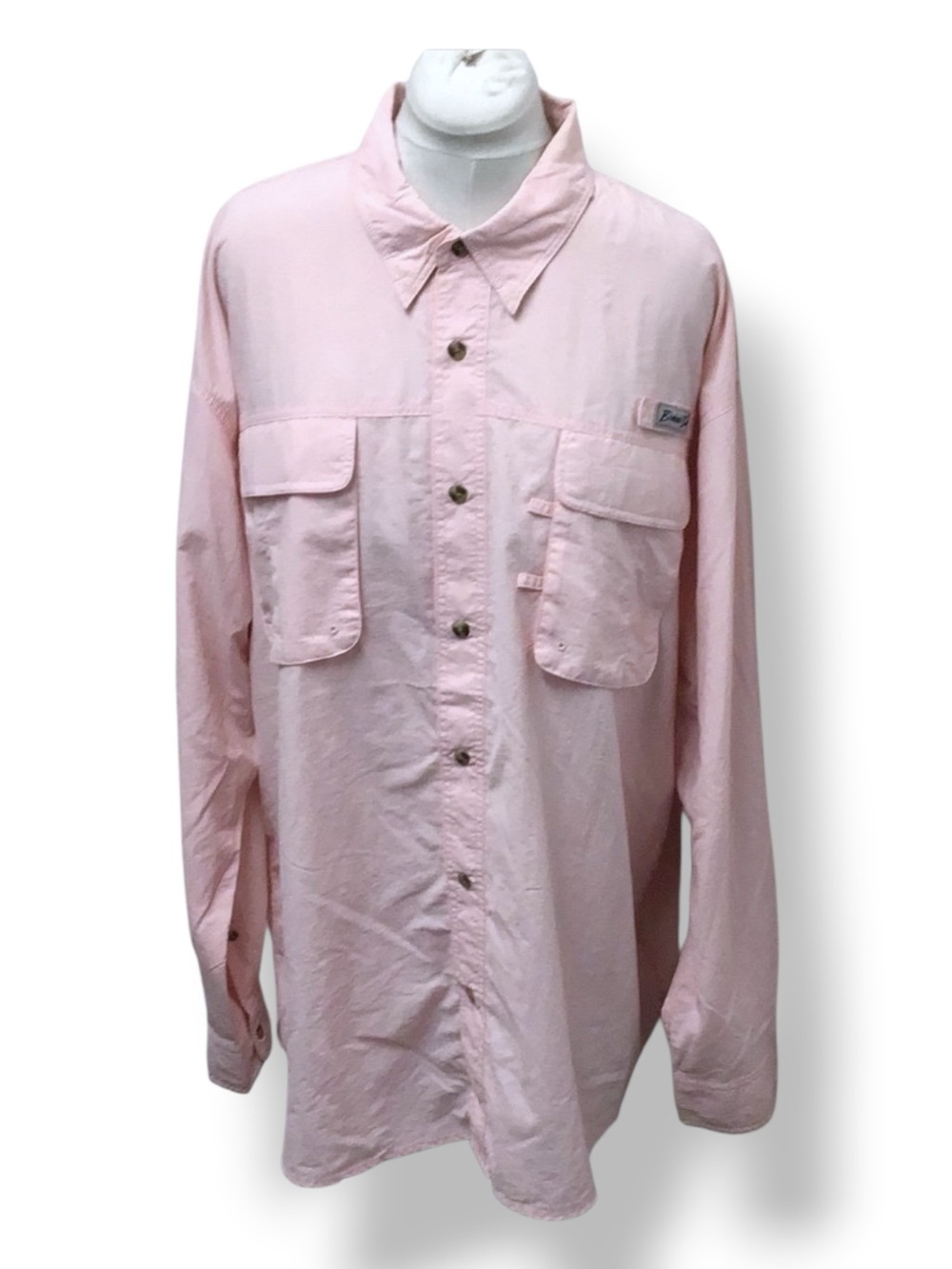 Bimini Bay Mens Long Sleeve Outdoor Performance Fishing Shirt Pink 3XL